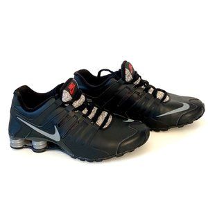 Nike SHOX  Black Leather Gray Red Sz  10.5  Men's Running 633631-026